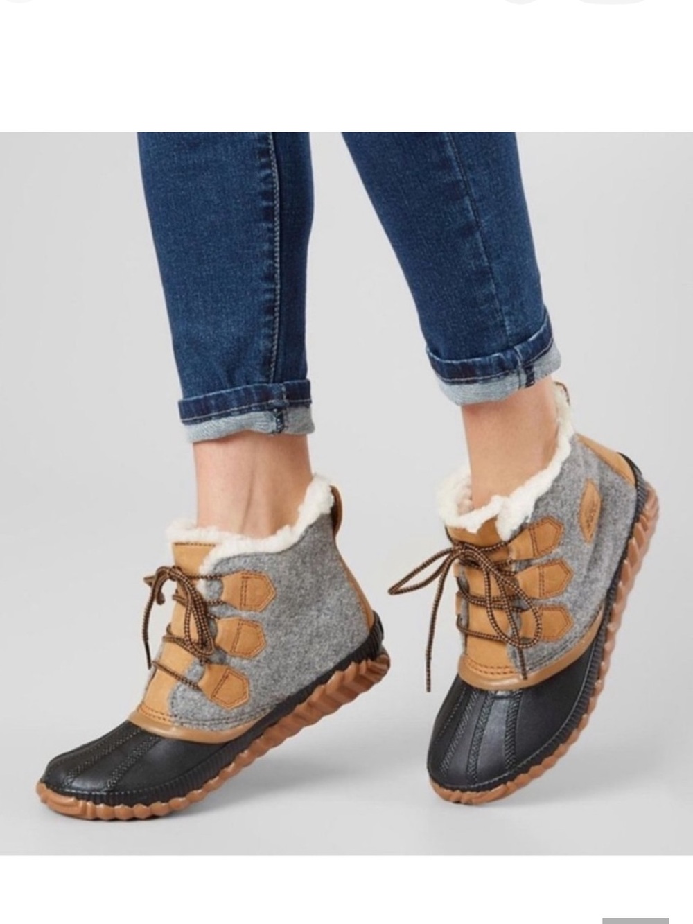 Sorel Out n About Plus Waterproof Gray Wool Booties Size: 8.5